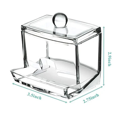 Clear Cotton Swab Holder and Bathroom Storage Container