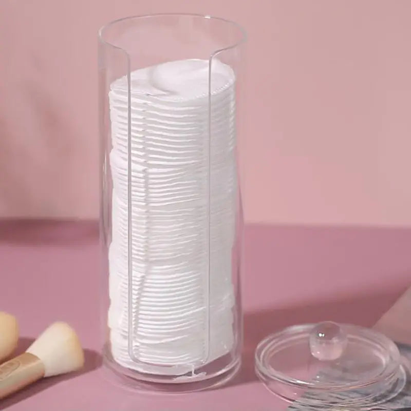 Transparent Round Cotton Pad Storage Holder for Bathroom