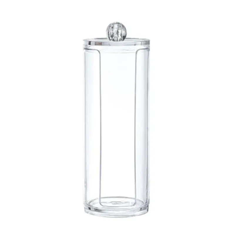 Transparent Round Cotton Pad Storage Holder for Bathroom