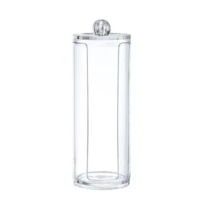 Transparent Round Cotton Pad Storage Holder for Bathroom