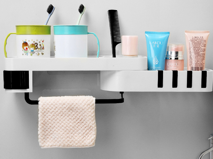 Multifunctional No-Drill Bathroom Storage Rack