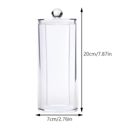 Transparent Round Cotton Pad Storage Holder for Bathroom