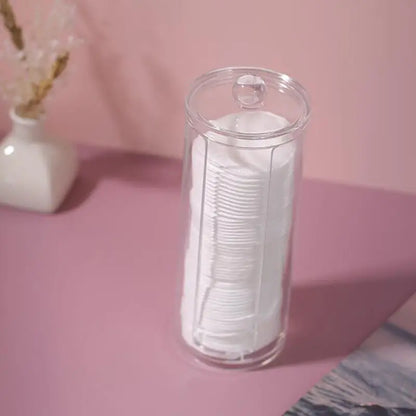 Transparent Round Cotton Pad Storage Holder for Bathroom