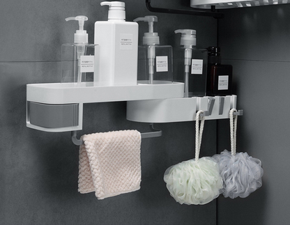 Multifunctional No-Drill Bathroom Storage Rack