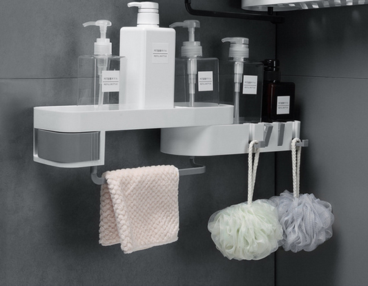 Multifunctional No-Drill Bathroom Storage Rack