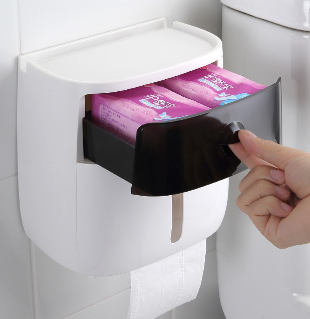 Tissue Box and Bathroom Storage Organizer Shelf